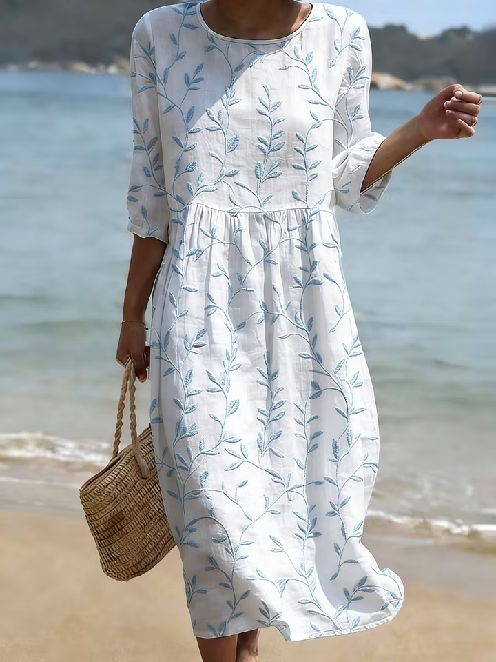 Marina™ | Vestido con Bordado Floral Vintage