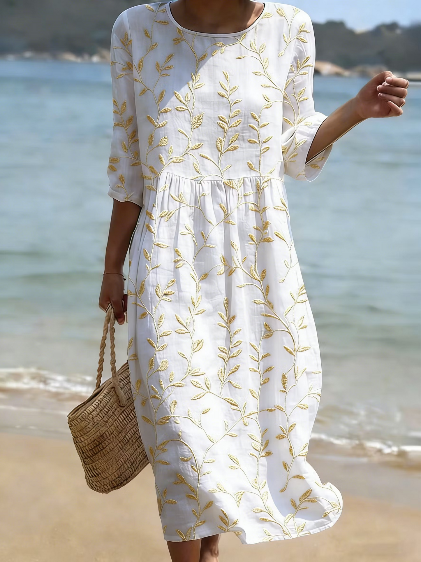 Marina™ | Vestido con Bordado Floral Vintage