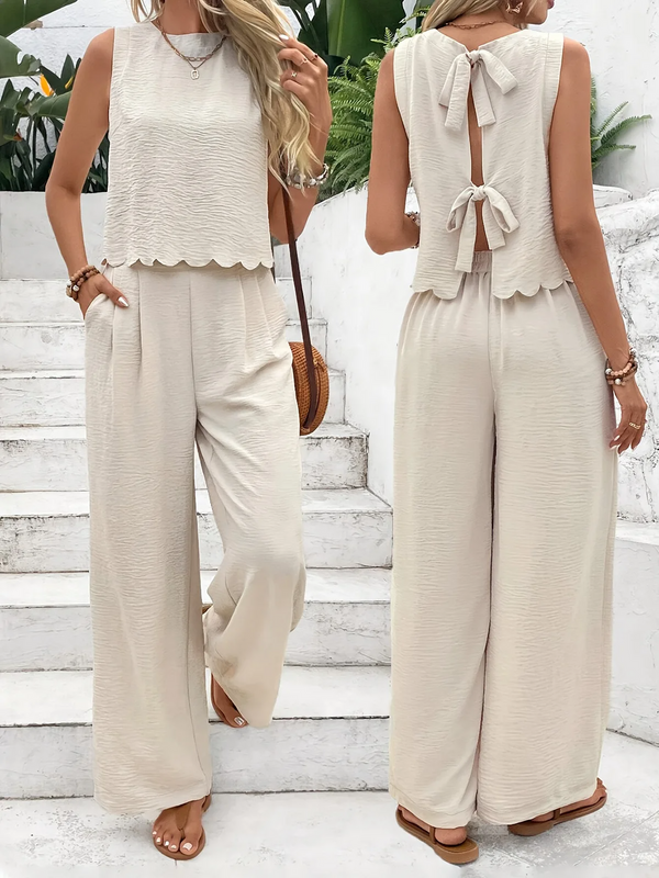 Conjunto Valeria™| Chaleco con pétalos y pantalones