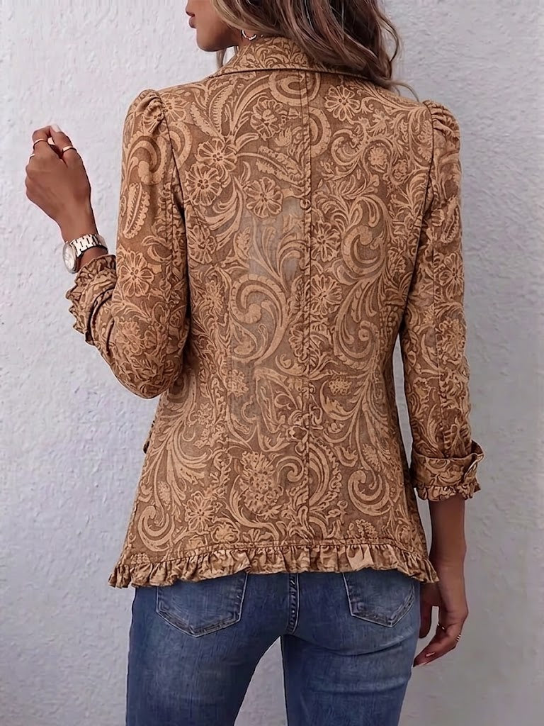 Asunción™ | Chaqueta Floral Vintage con Volantes