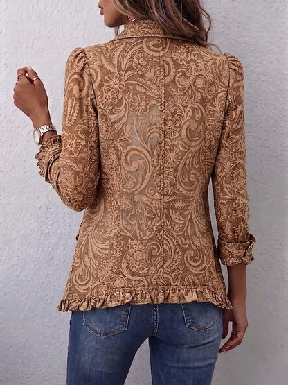 Asunción™ | Chaqueta Floral Vintage con Volantes