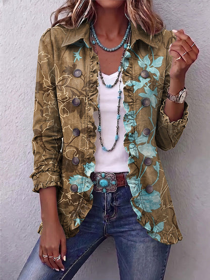 Santina™ | Chaqueta Floral Degradada con Volantes
