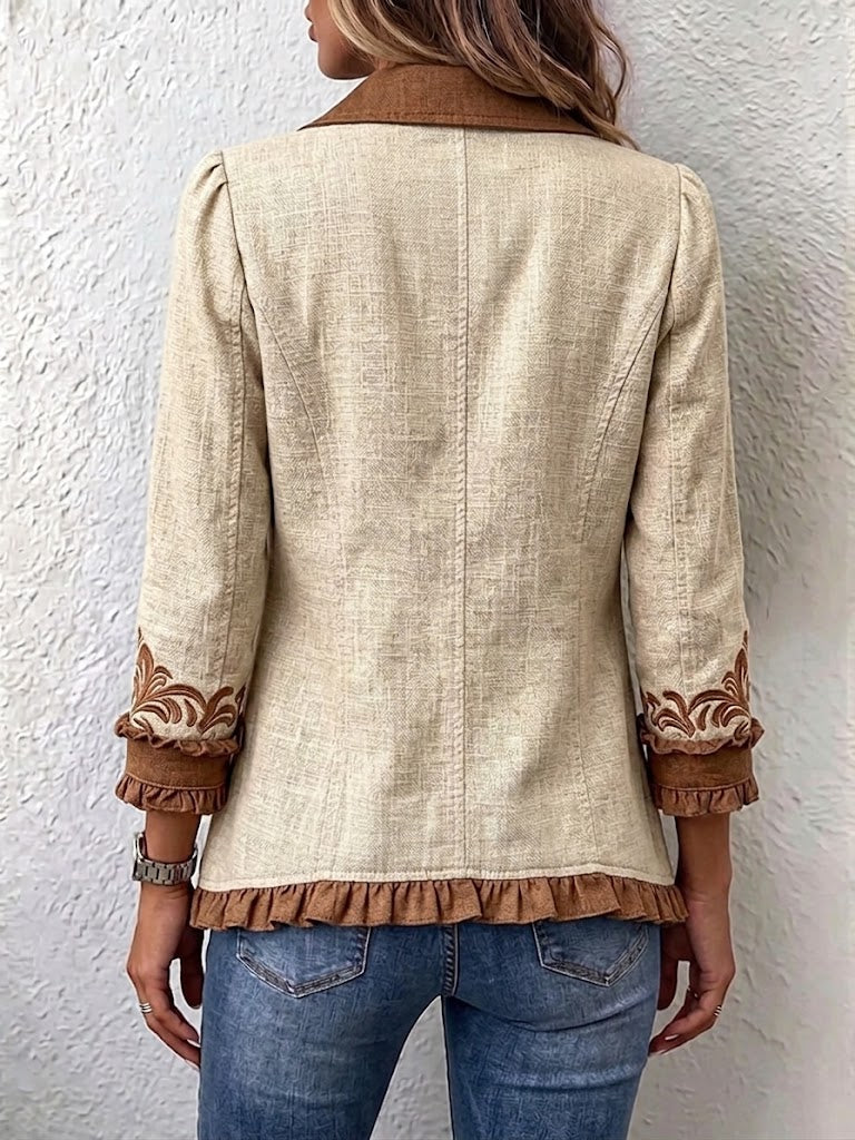 Marilena™ | Chaqueta Floral Bordada con Volantes