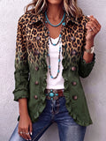 Morena™ | Blazer de Leopardo Verde con Volantes