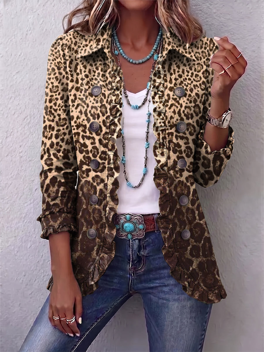 Nazarena™ | Chaqueta de Leopardo con Volantes
