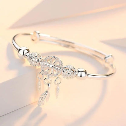 Bracelet en argent avec pendentif attrape-rêves