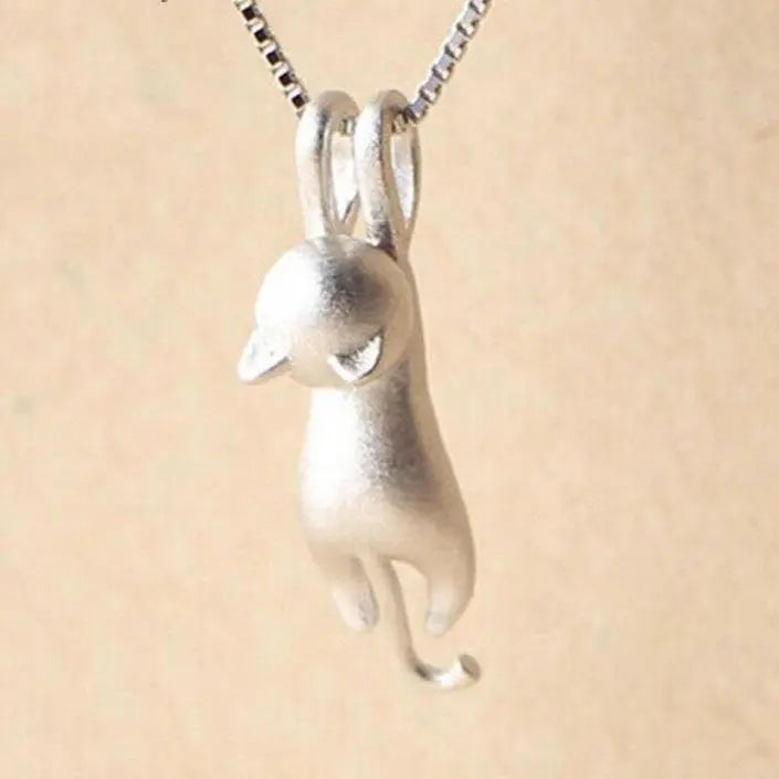 Collier Amusant avec Chaton en Argent 925