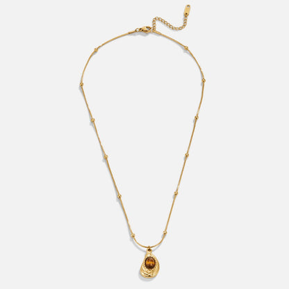 Collier Élégant en Or avec Pierre Œil de Tigre