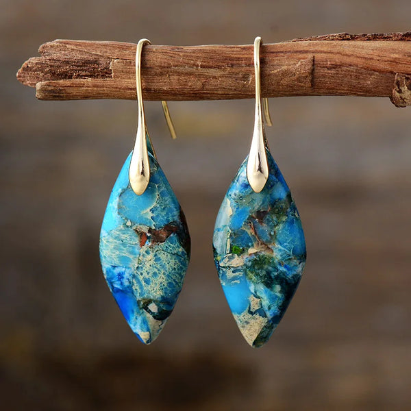 Pendientes en Gota con Piedra Natural