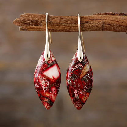 Boucles d'oreilles en goutte avec pierre naturelle
